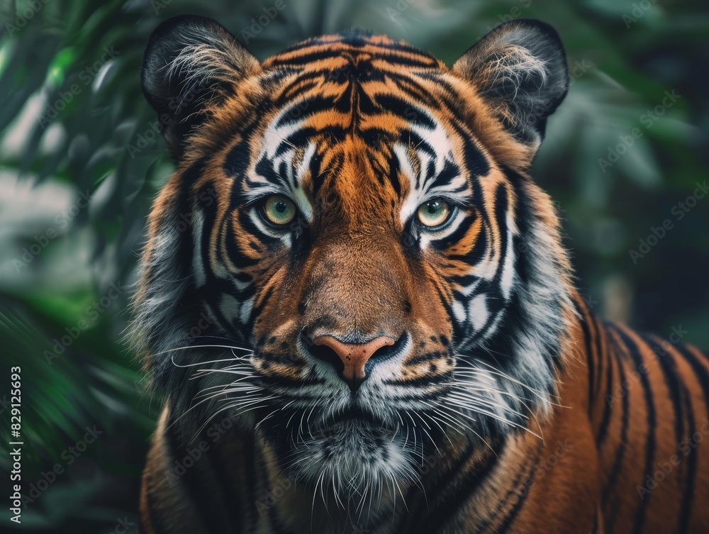 Fototapeta premium close-up portrait of a majestic tiger in the wild