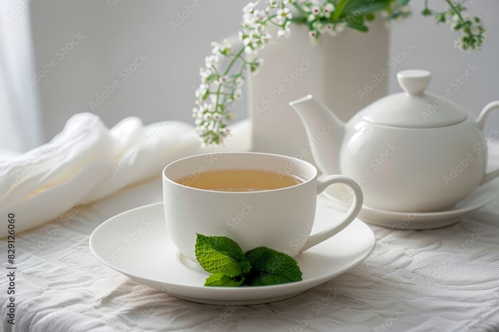 Cozy tea time with floral decor Cozy tea time with floral decor