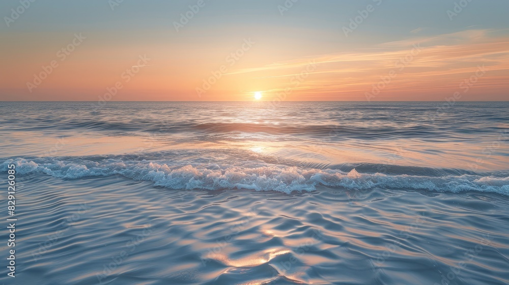 Serene ocean sunset with gentle waves Serene ocean sunset with gentle waves