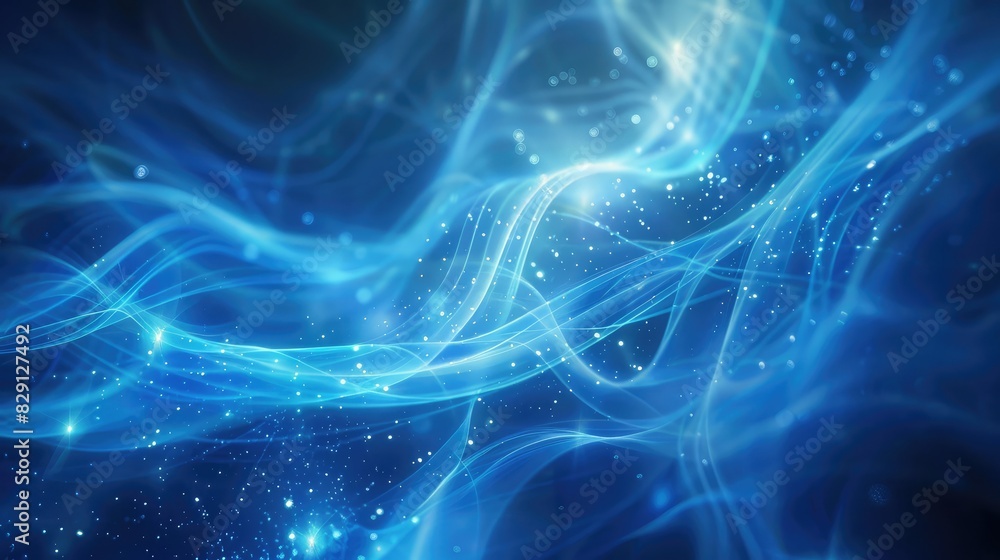 Abstract blue background with dynamic curves and bright light accents for a vibrant look