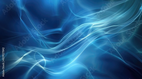 Abstract blue background with smooth flowing curves and elegant highlights