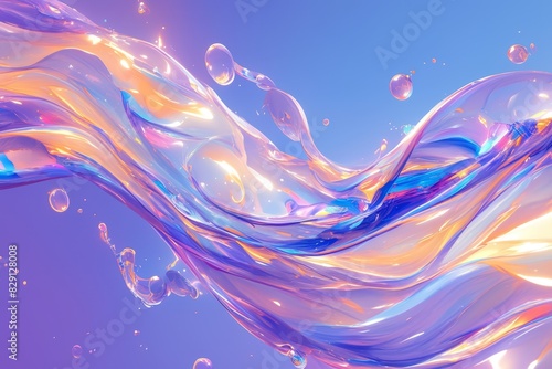 Vibrant fluid shapes for digital art