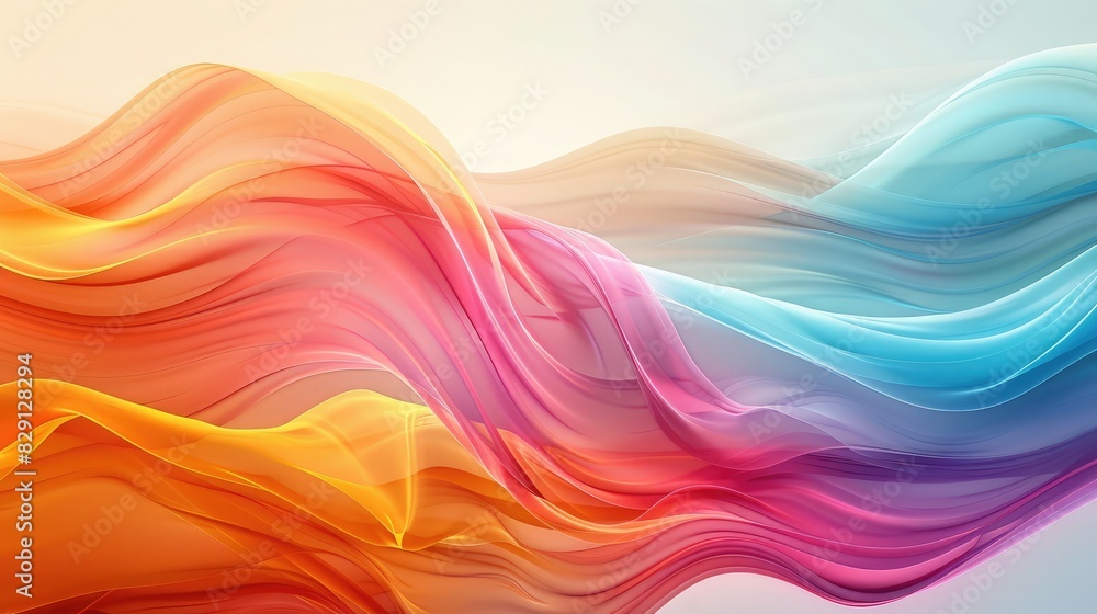 Abstract colorful wave background featuring intricate wave patterns and soft gradients
