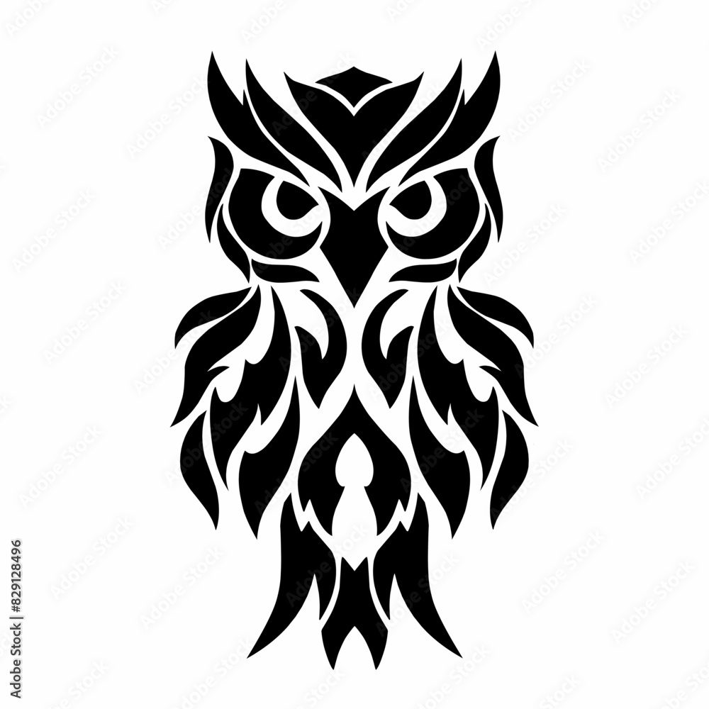 illustration vector graphic of tribal art tattoo design abstract owl
