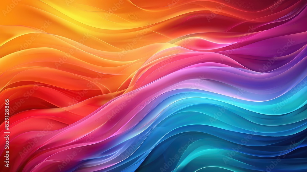 Abstract colorful wave background with layered wave elements and smooth color transitions