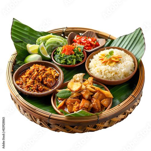 Traditional Indonesia Culinary isolated on transparent background photo