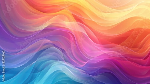 Abstract colorful wave background with smooth, overlapping waves and soft gradients