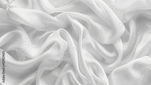 Abstract white fabric background with delicate ripples and subtle textures