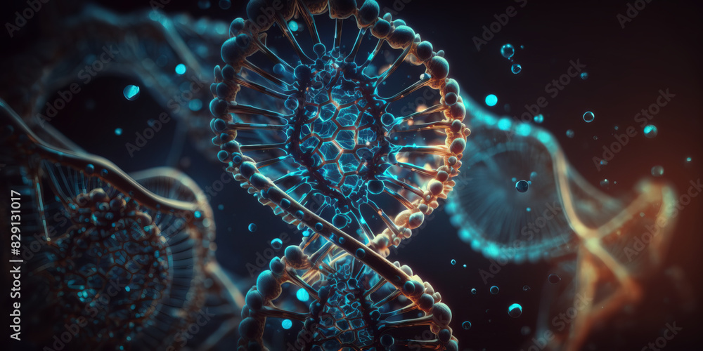 Fototapeta premium Concept of the evolution of human DNA in the distant future