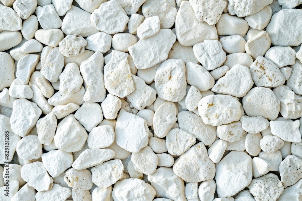 Abstract background with decorative floor pattern of white gravel stones, Gravel texture - generative ai Abstract background with decorative floor pattern of white gravel stones, Gravel texture - generative ai