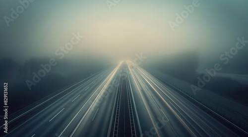 A long exposure photo of the freeway passing by in motion blur. The overall mood mysterious and futuristic. generative AI