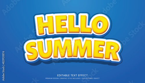 hello summer editable text effect template