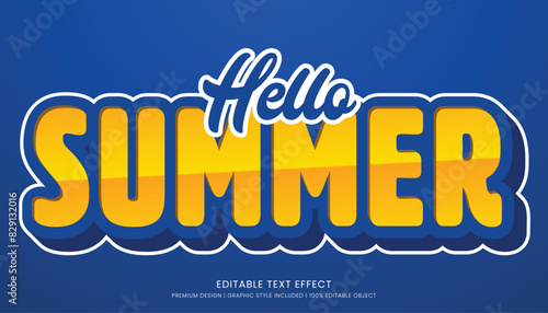 hello summer editable text effect template