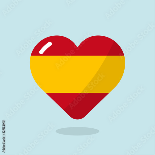 Free Download Heart Icon with Spanish Flag: A Vibrant Emblem of Love and Patriotism, Celebrating the Spirit and Passion of Spain. - GFXLoad
