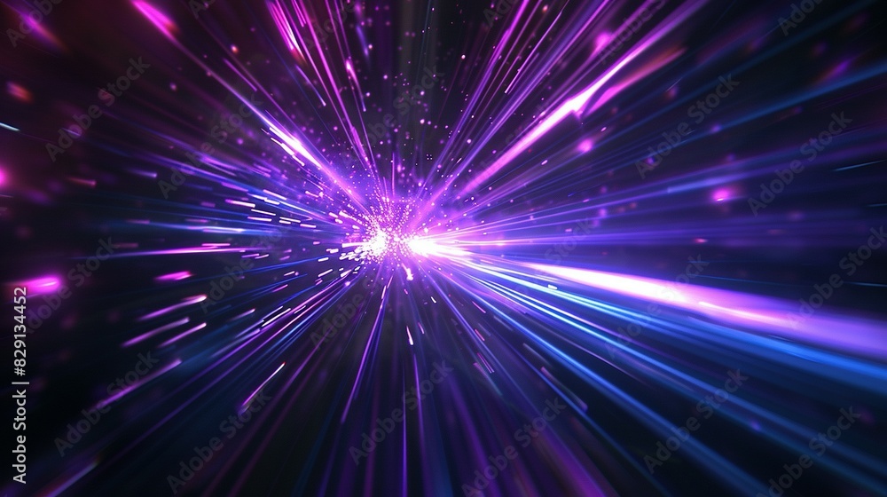 Hyperspace Warp: 3D Render with Blue-Purple Light Streaks on Dark Background Hyperspace Warp: 3D Render with Blue-Purple Light Streaks on Dark Background