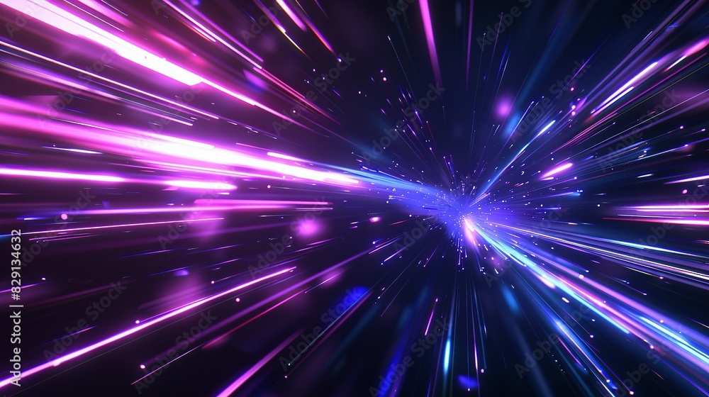 Hyperspace Warp: 3D Render with Blue-Purple Light Streaks on Dark Background Hyperspace Warp: 3D Render with Blue-Purple Light Streaks on Dark Background