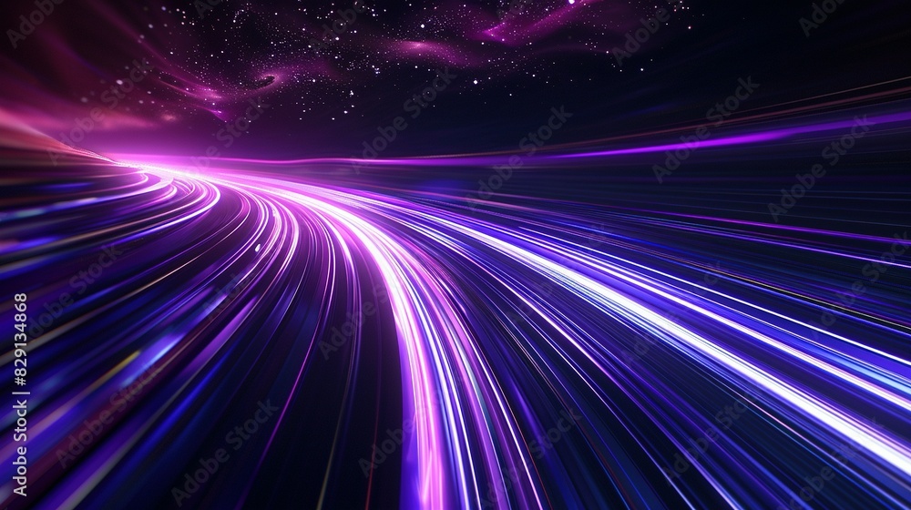 3D Hyperspeed Warp Render: Blue and Purple Light Lines on Dark Background 3D Hyperspeed Warp Render: Blue and Purple Light Lines on Dark Background