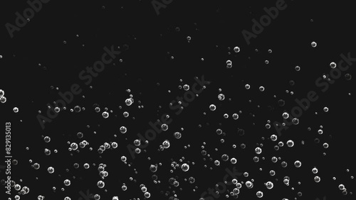 Sparkling water in the glass bubbles going up slow-mo motion Loop Alpha Channel