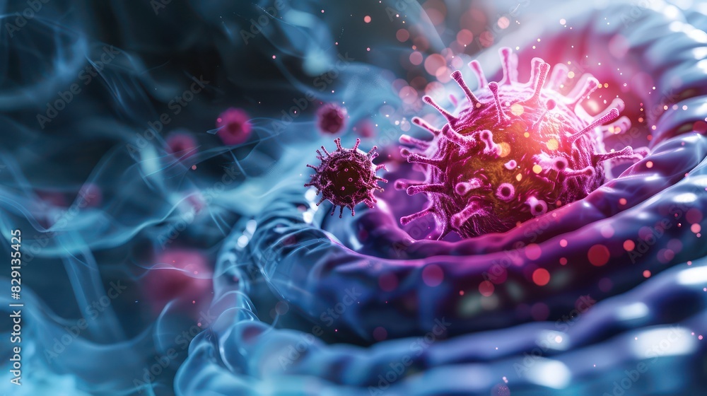 Obraz premium Viral infection of the stomach 