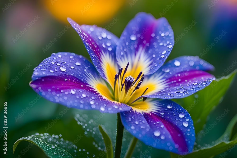 A beautiful purple flower with yellow A beautiful purple flower with yellow