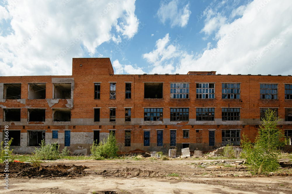 Old abandoned industrial building waiting for demolition