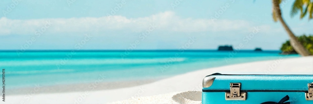 Suitcases with mobile phone mockup with blank screen Suitcases with mobile phone mockup with blank screen