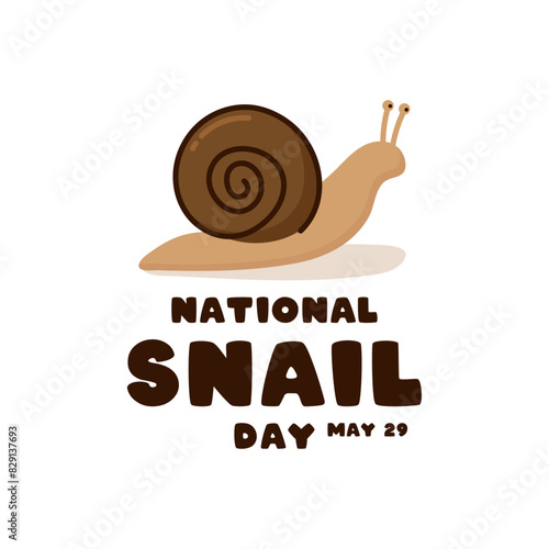 National Snail Day. May 29. White background.