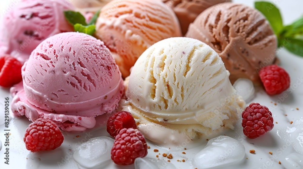 Ice Cream - A beloved dessert globally, available in countless flavors and styles. isolate on white background Minimal and Simple style Ice Cream - A beloved dessert globally, available in countless flavors and styles. isolate on white background Minimal and Simple style