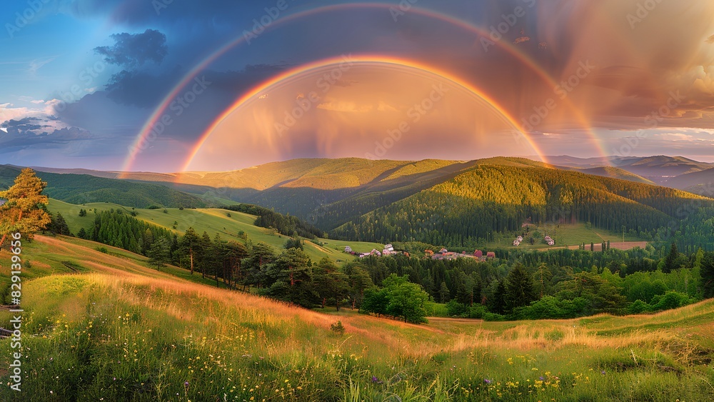Obraz premium rainbow over the mountains