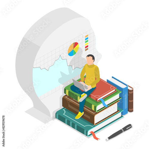 3D Isometric Flat Illustration of Financial Planing or Investment, Accounting and Budgeting. Item 3