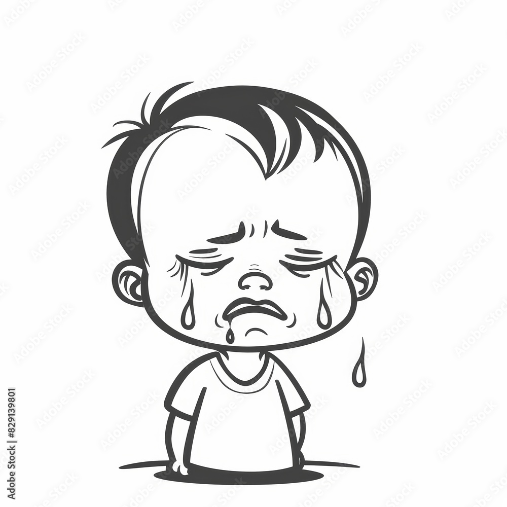 stick figure of crying baby simple draw sticker stick figure of crying baby simple draw sticker