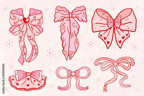 Pink bow coquette clipart, cute, y2k, coquette aesthetic, bows Bow clipart, crafts Coquette, pink ribbon, Pink Coquette Ribbon Clipart Gift bow clipart Decoration valentine gift, cute drawing bow