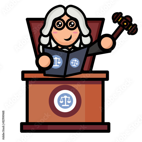 illustration of a judge in court with a court gavel