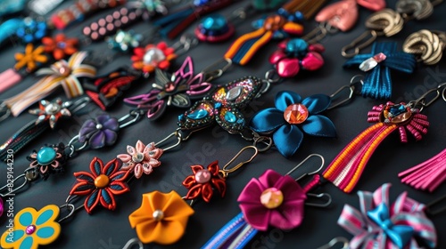 Variety of vibrant clothing clips and pins