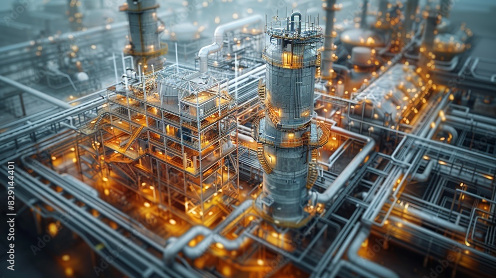 Construction sketches of cooling towers overlaid on functioning refinery cooling towers. Minimal and Simple style Construction sketches of cooling towers overlaid on functioning refinery cooling towers. Minimal and Simple style
