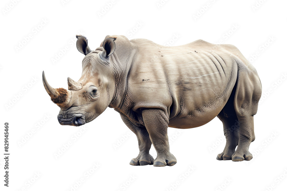 Powerful Rhino Silhouette Isolated on Transparent Background Powerful Rhino Silhouette Isolated on Transparent Background