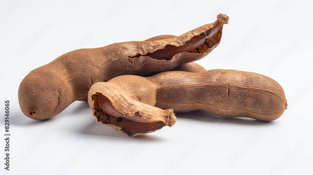 Tasty tamarind separated on a white backdrop Tasty tamarind separated on a white backdrop