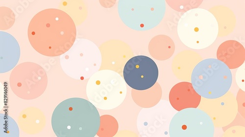 Whimsical polka dot patterns in soft pastel colors