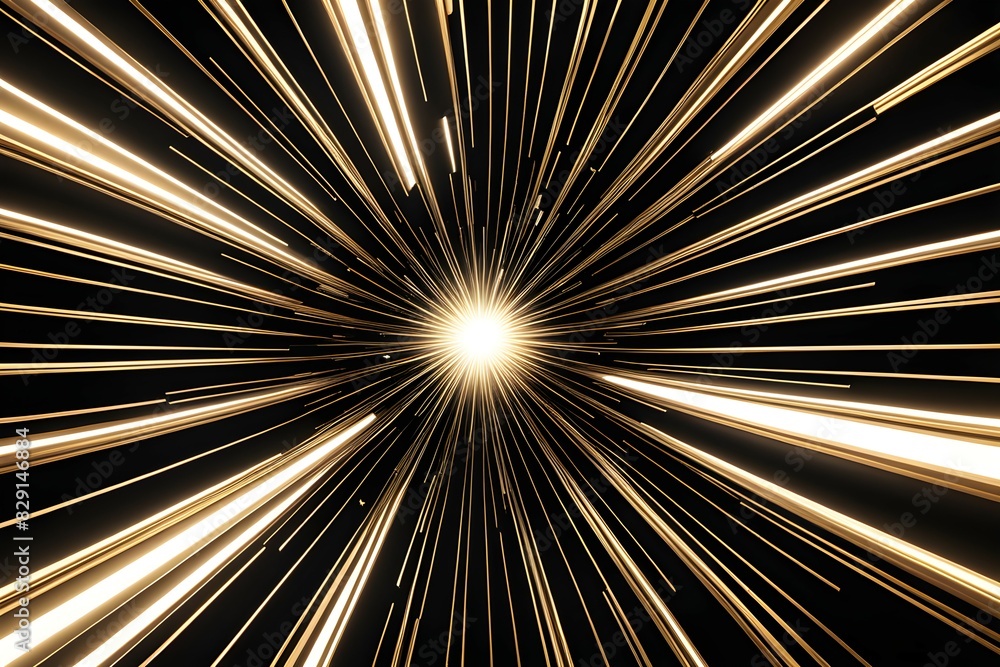 Fototapeta premium A bright yellow light is shining through a dark background