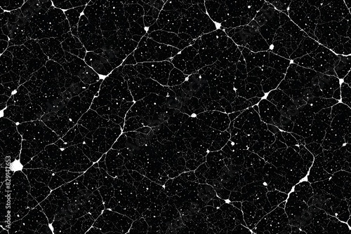 A black and white image of a starry sky with a white line running through it