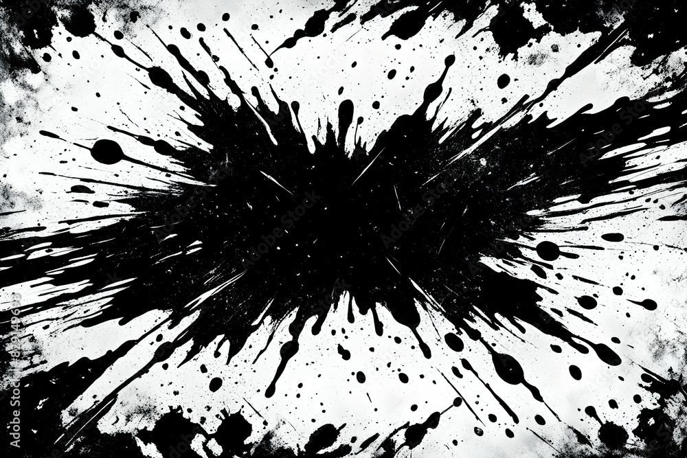 A black and white photo of a splatter of paint with a white background A black and white photo of a splatter of paint with a white background