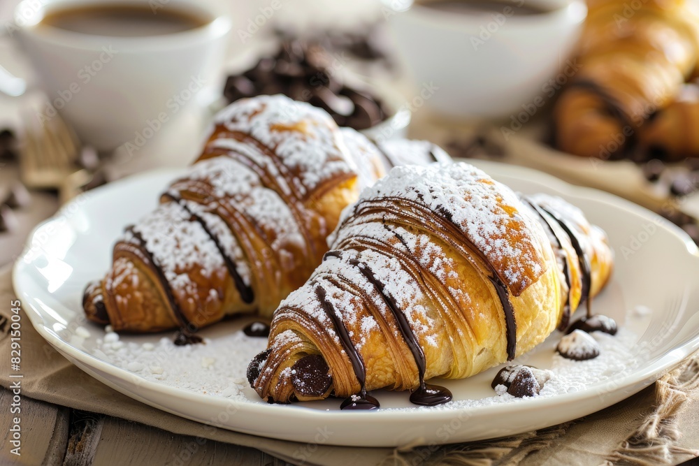 Powdered Sugar Croissants with Coffee Powdered Sugar Croissants with Coffee