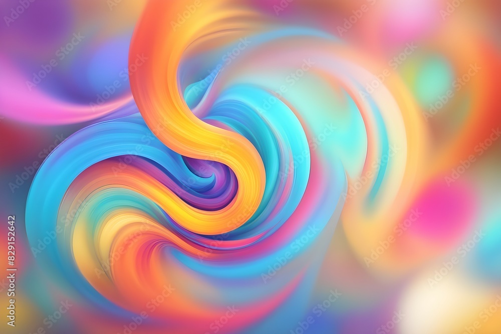 Fototapeta premium A colorful swirl of paint with a rainbow of colors