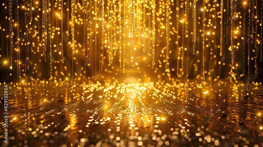 Naklejka premium Luxury abstract gold background with glitter light effect decoration.