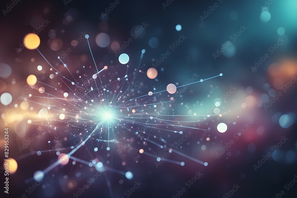 Obraz premium A colorful, abstract image of a starburst with a bright light shining through it