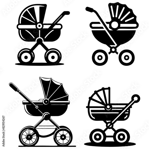Baby Stroller Illustration.