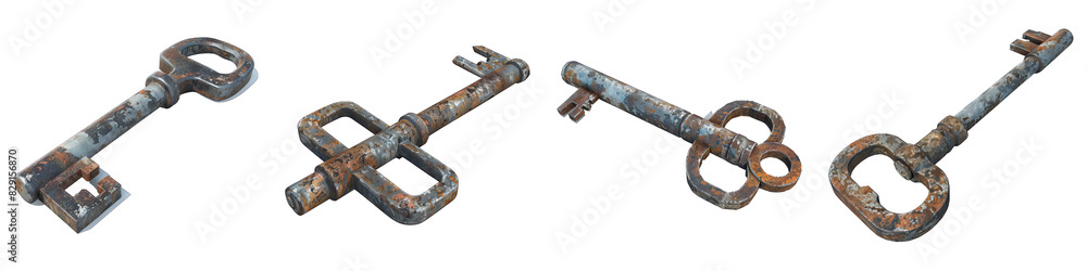 Bunker Key isolated on transparent png background collection set . Generative ai Bunker Key isolated on transparent png background collection set . Generative ai