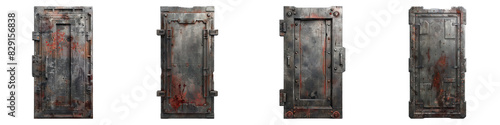 Bunker Door isolated on transparent png background collection set . Generative ai