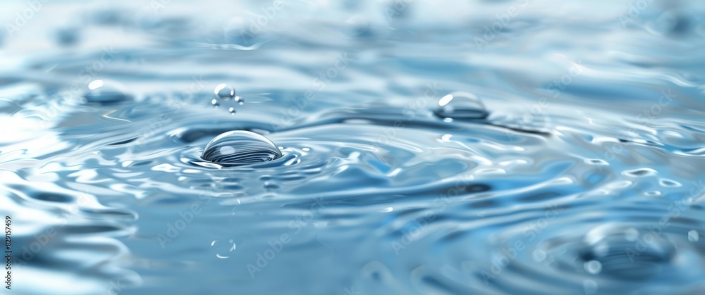 Light blue water shows transparent and clean ripples. Light blue water shows transparent and clean ripples.