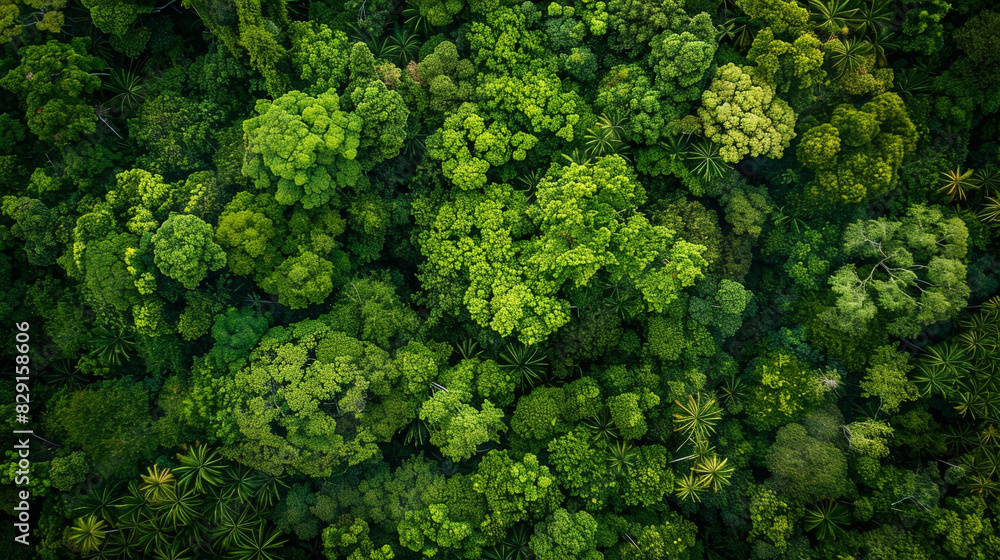 Naklejka premium World Rainforest Day, helps absorb and store carbon, circulates oxygen gas